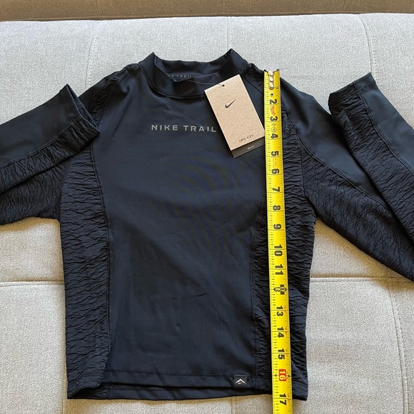 Nike Trail Women's Long Sleeve Running Top with Zipper Black Slim Fit XS - Picture 3 of 7